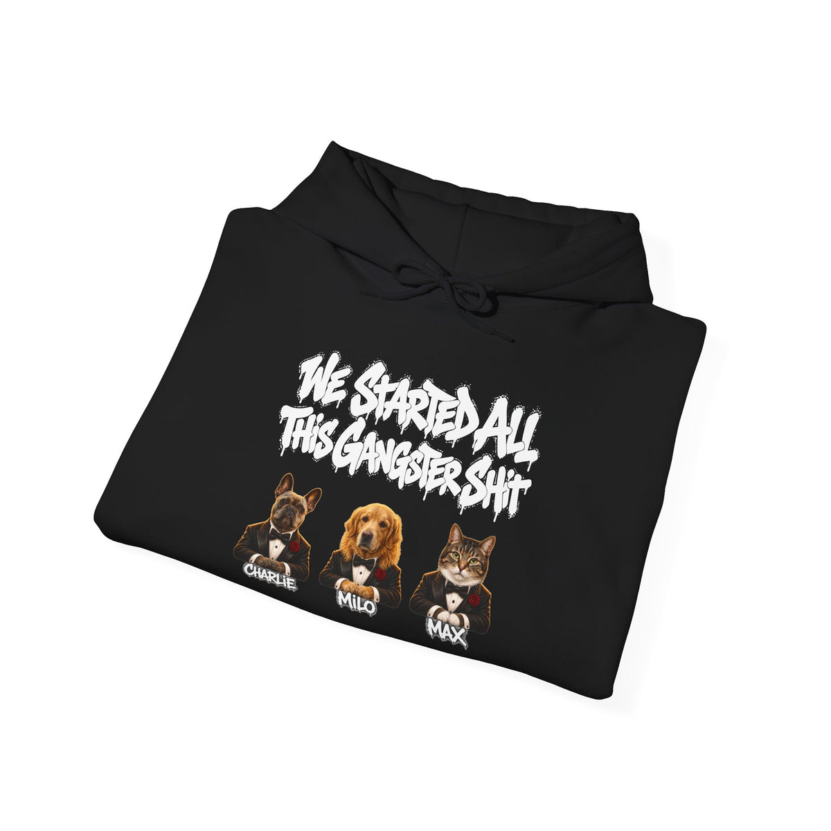 Personalized Gangster Pet Portrait Hoodie from Photo – Graffiti, Pets with Names – Foto 4