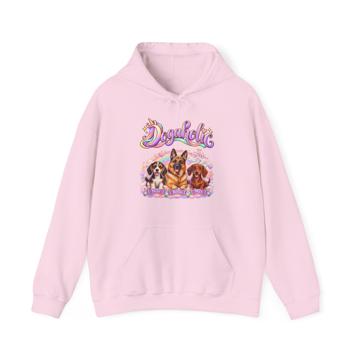 Personalized Dog Hoodie – Dogaholic Pastel Rainbow – photo 16