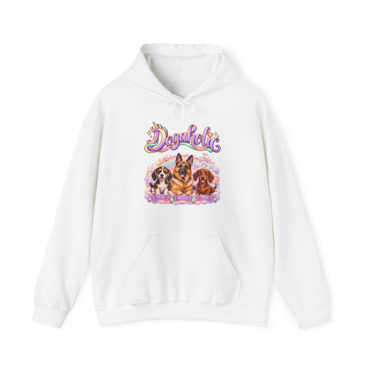 Personalized Dog Hoodie – Dogaholic Pastel Rainbow – photo 7