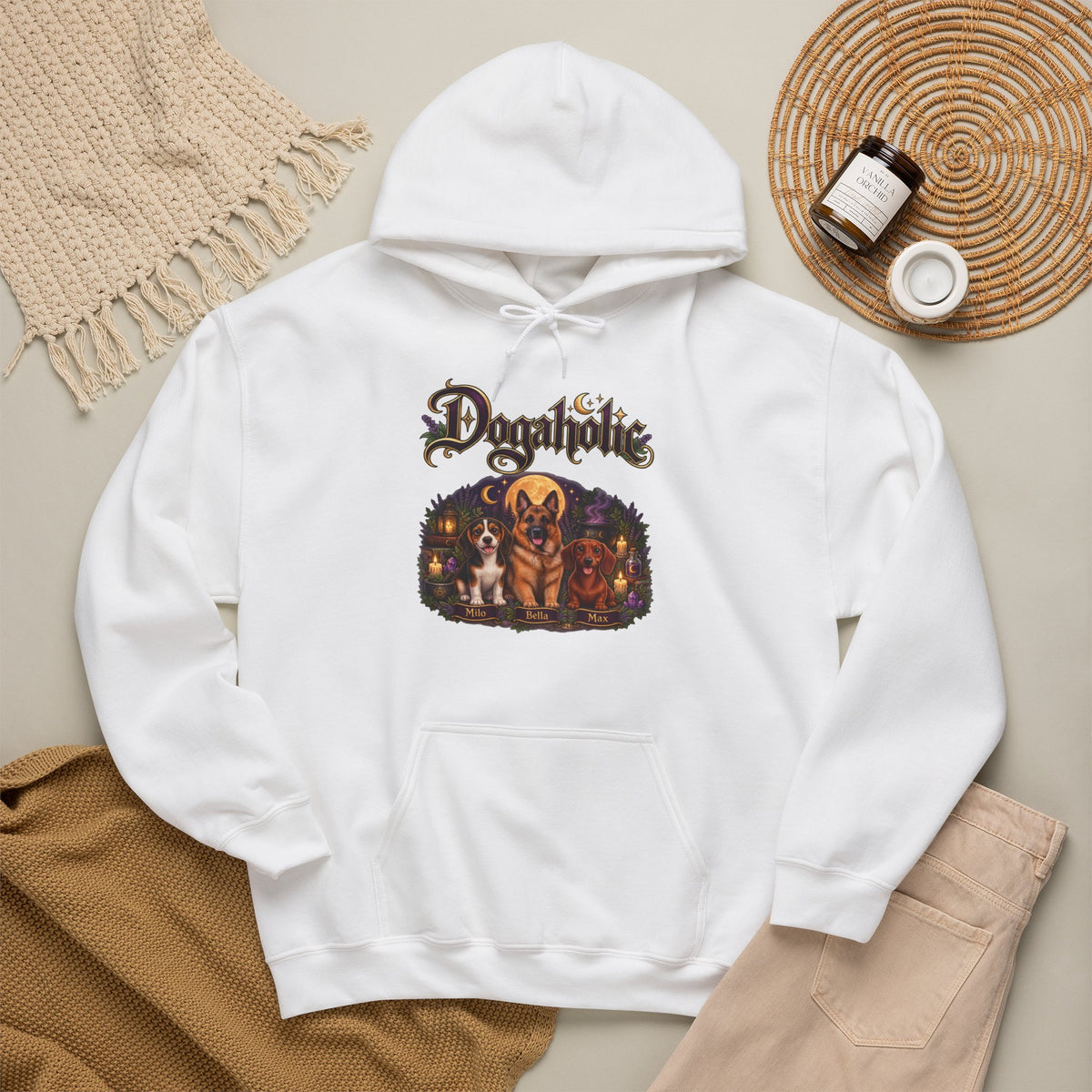 Personalized Dog Hoodie – Dogaholic Mystic Moonlight – Foto 8