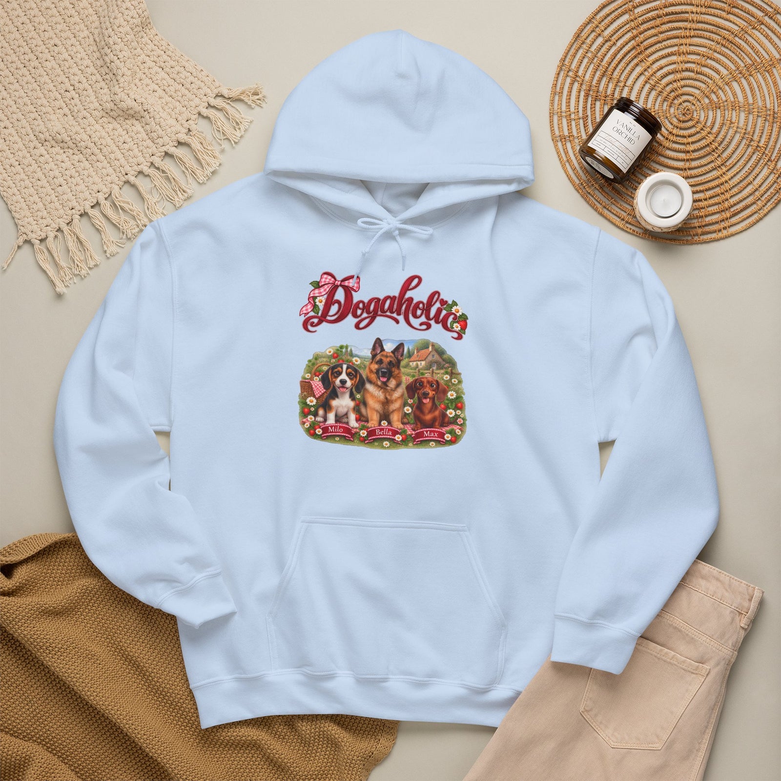 Personalized Dog Hoodie – Dogaholic Strawberry Picnic – photo 20