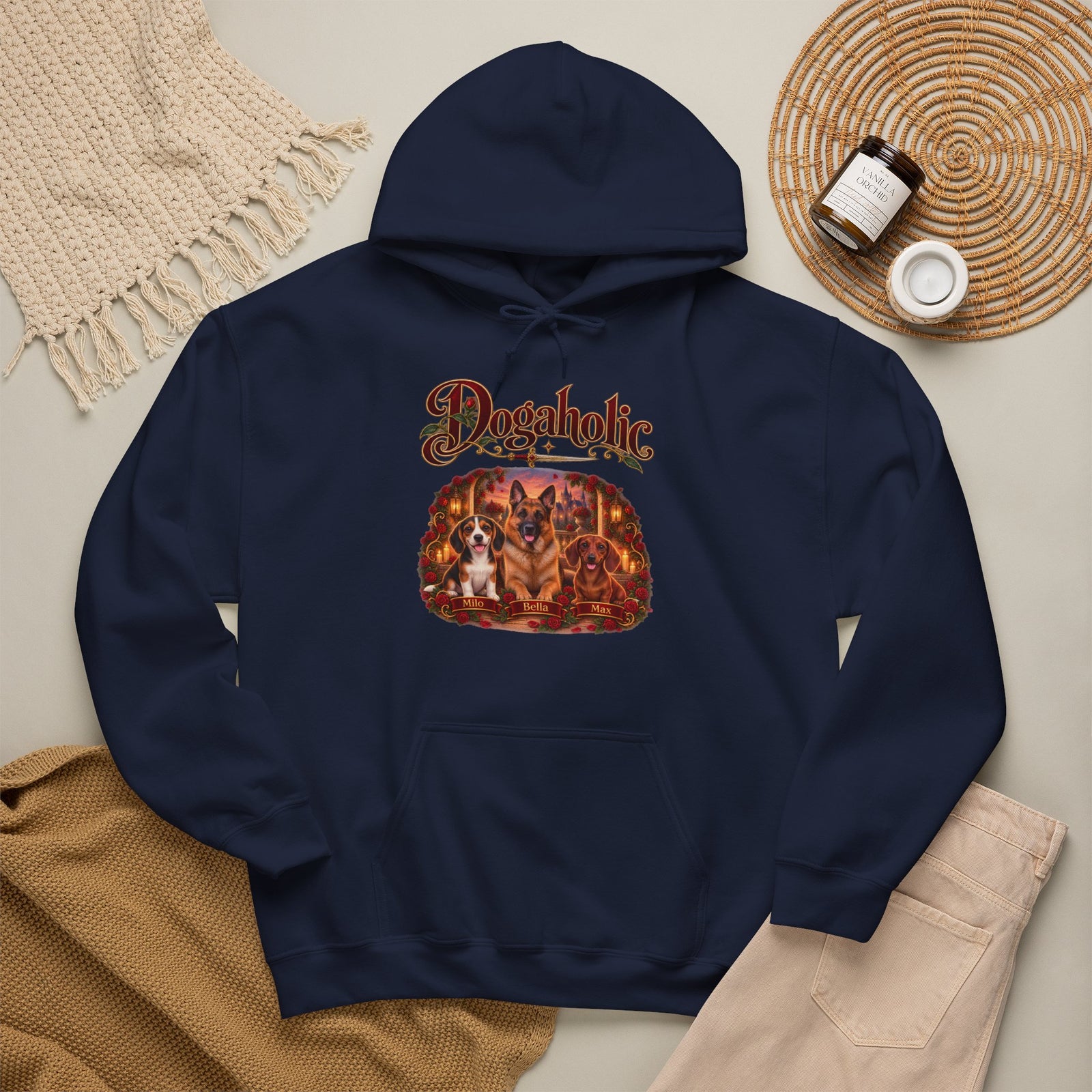 Personalized Dog Hoodie – Dogaholic Rose Fantasy – Foto 2