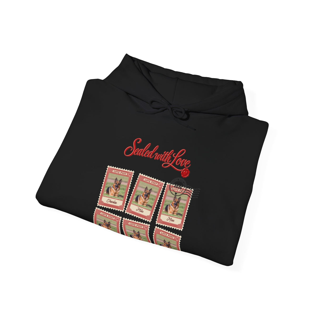 Personalized Dog Hoodie – Love Post Pet Name Stamps – Foto 12