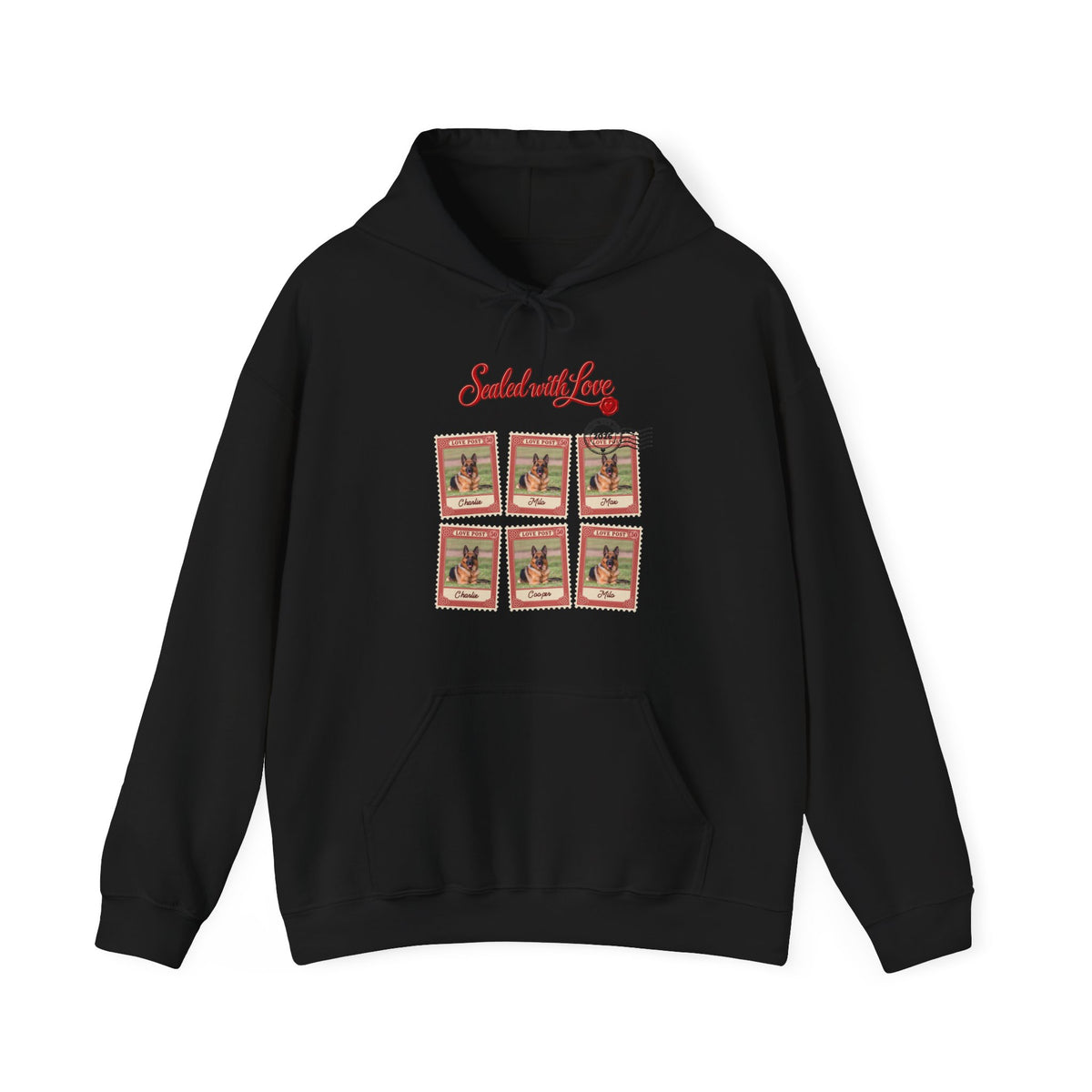 Personalized Dog Hoodie – Love Post Pet Name Stamps – Foto 10