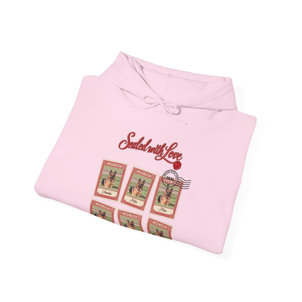 Personalized Dog Hoodie – Love Post Pet Name Stamps – Foto 18