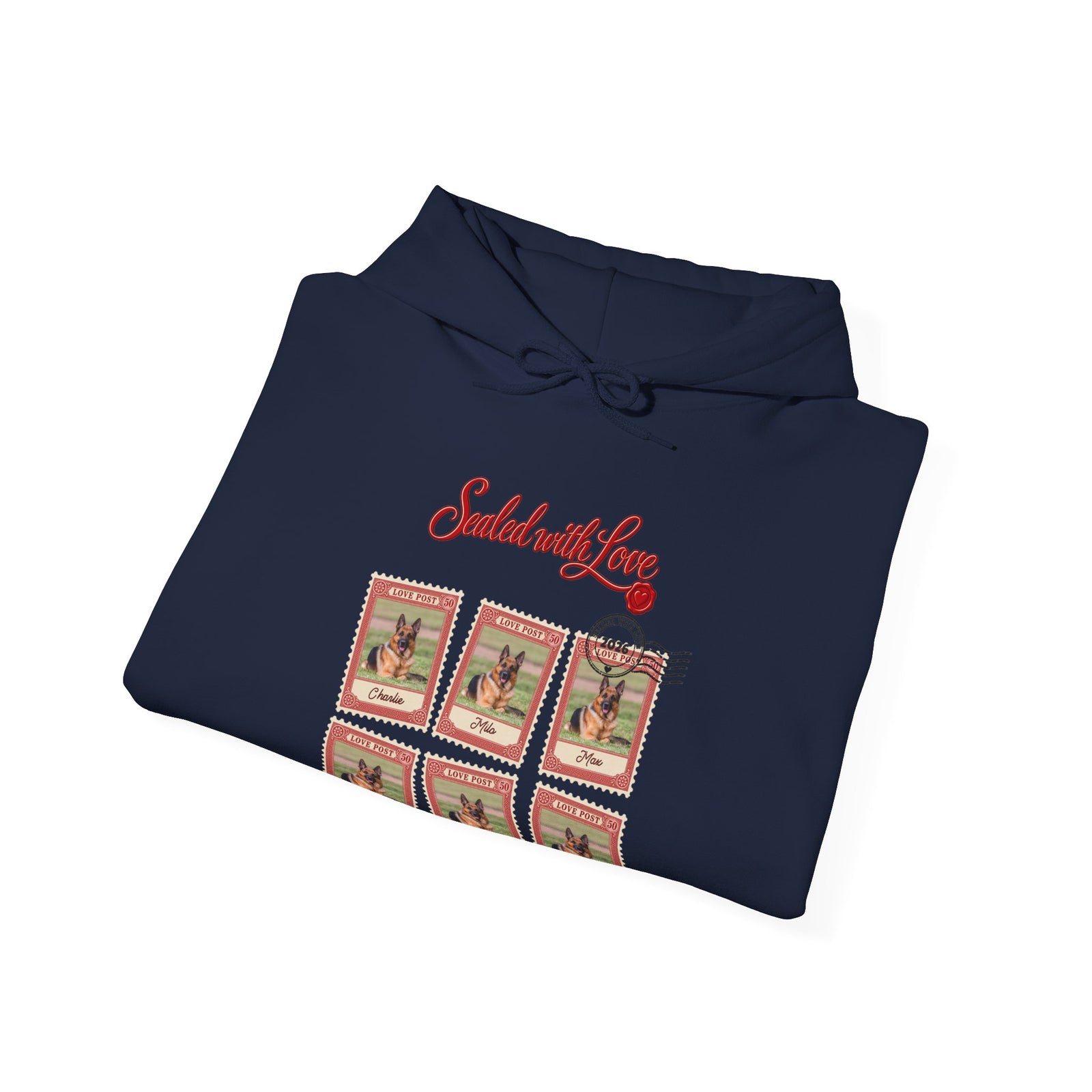 Personalized Dog Hoodie – Love Post Pet Name Stamps – Foto 3