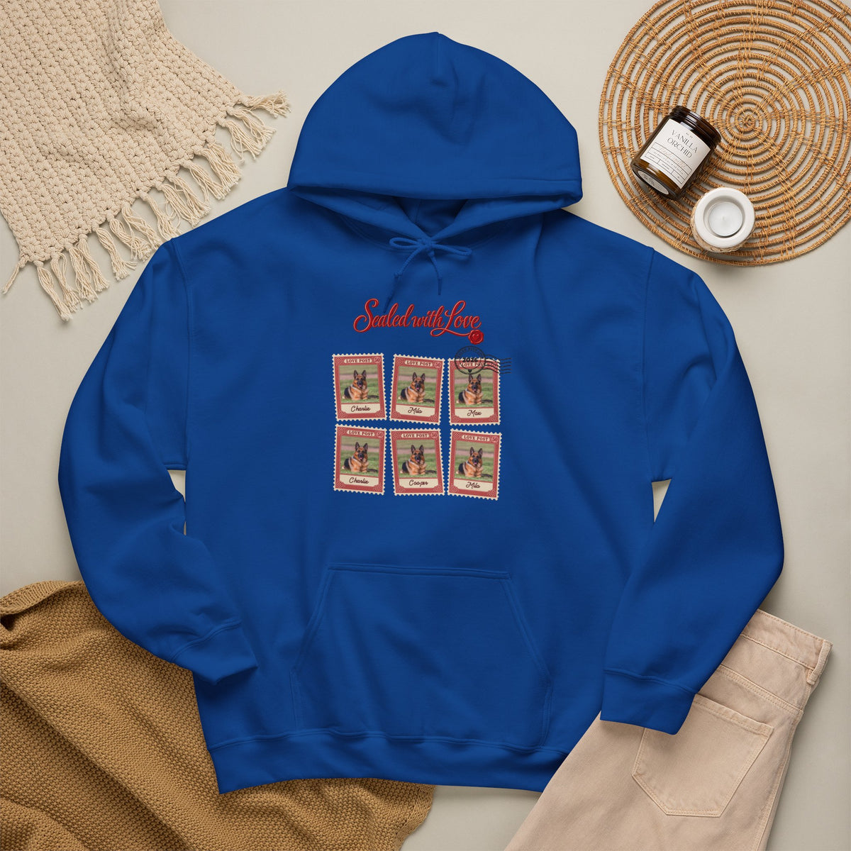 Personalized Dog Hoodie – Love Post Pet Name Stamps – Foto 14