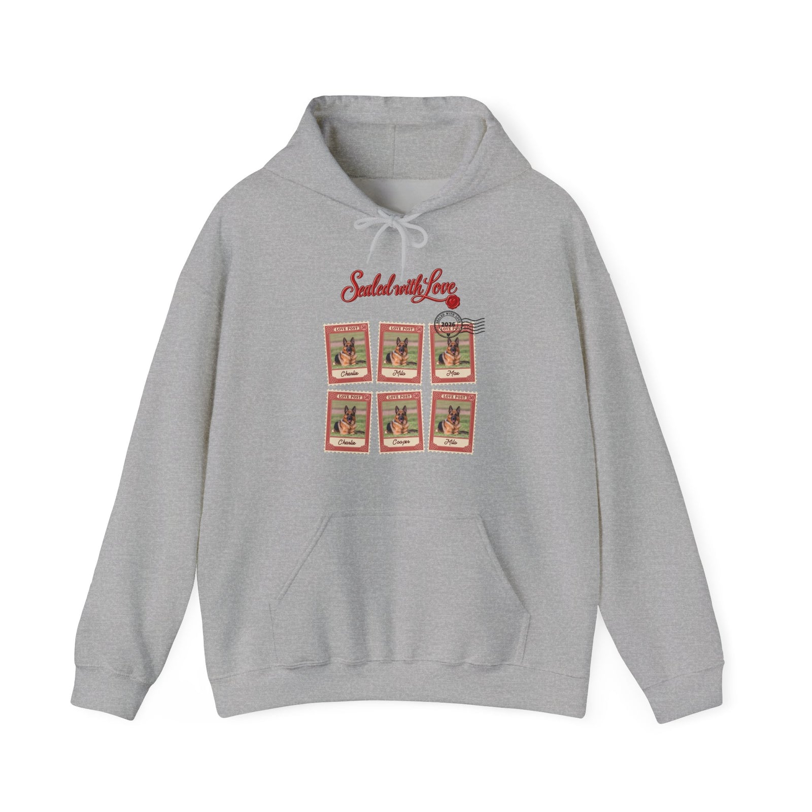 Personalized Dog Hoodie – Love Post Pet Name Stamps – Foto 4