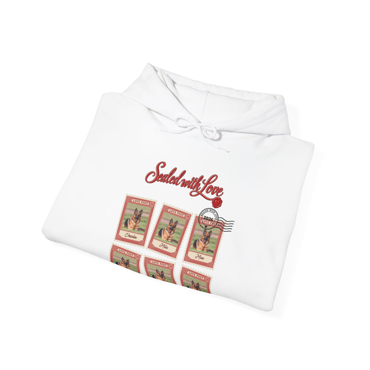 Personalized Dog Hoodie – Love Post Pet Name Stamps – Foto 9