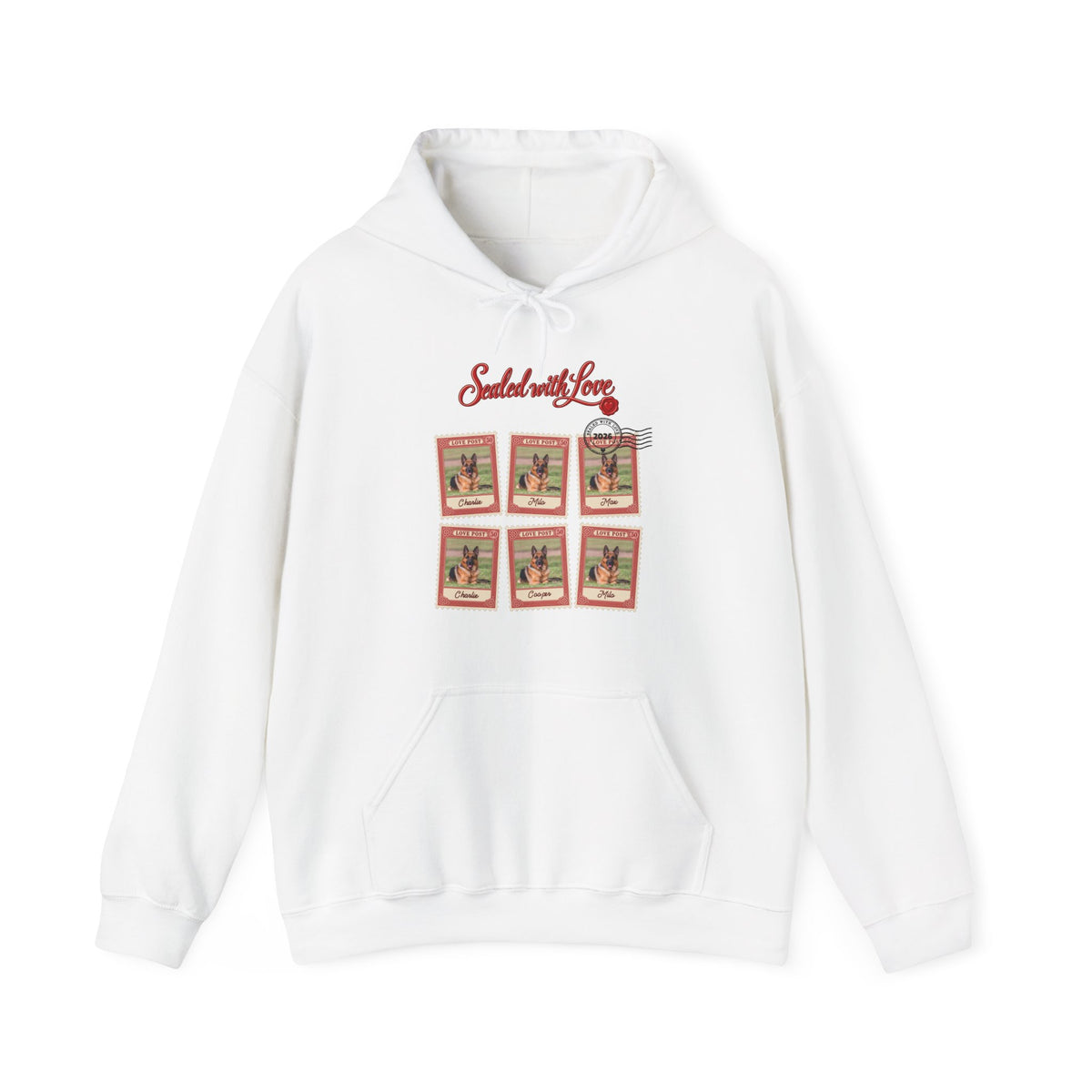 Personalized Dog Hoodie – Love Post Pet Name Stamps – Foto 7