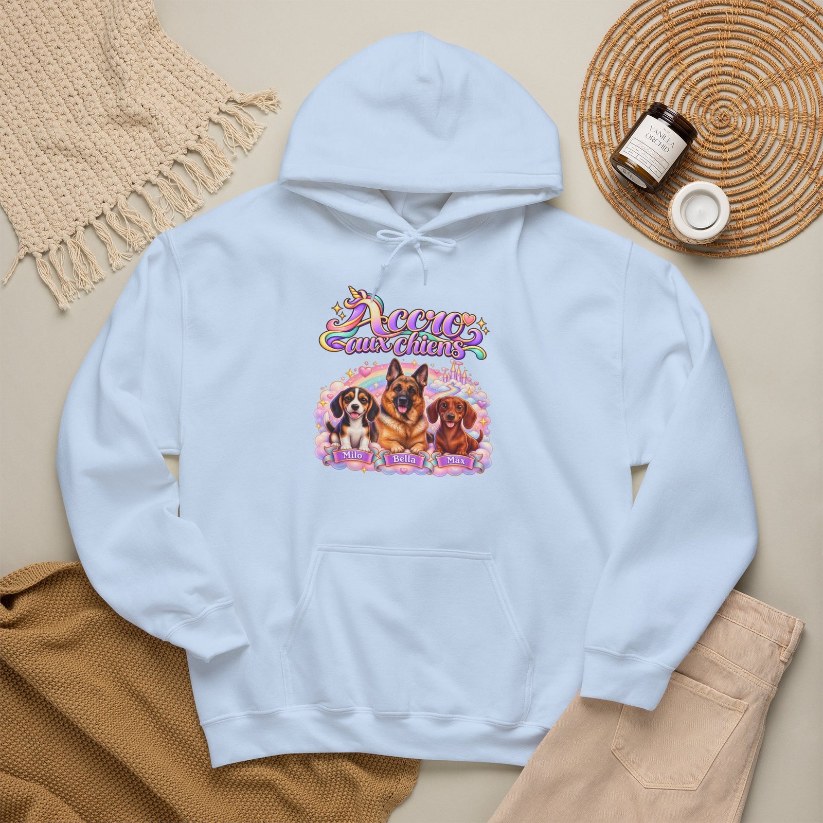 Sweat à capuche chien personnalisé – Licorne arc-en-ciel – photo 20