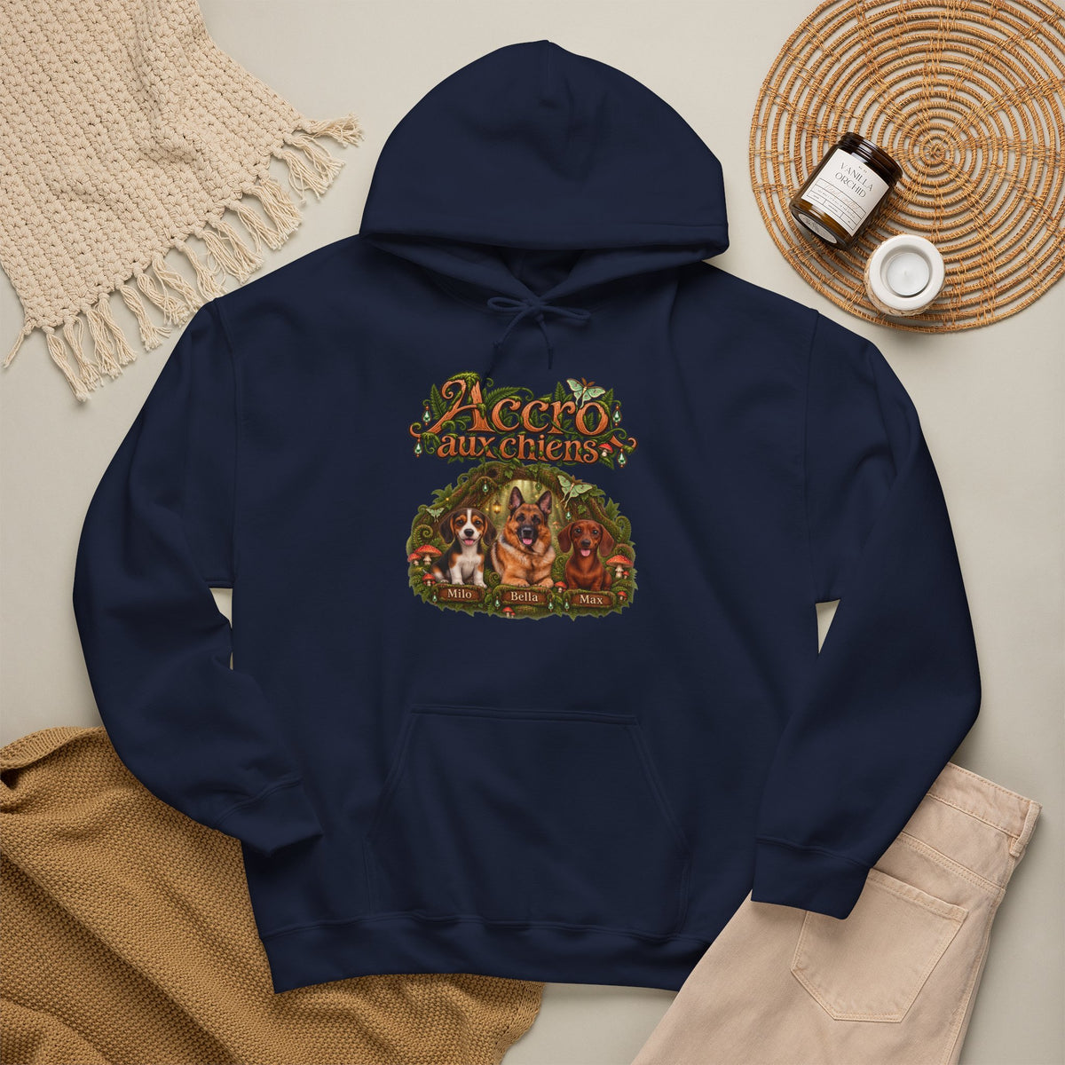 Sweat à capuche chien personnalisé – Forêt féerique – photo 2