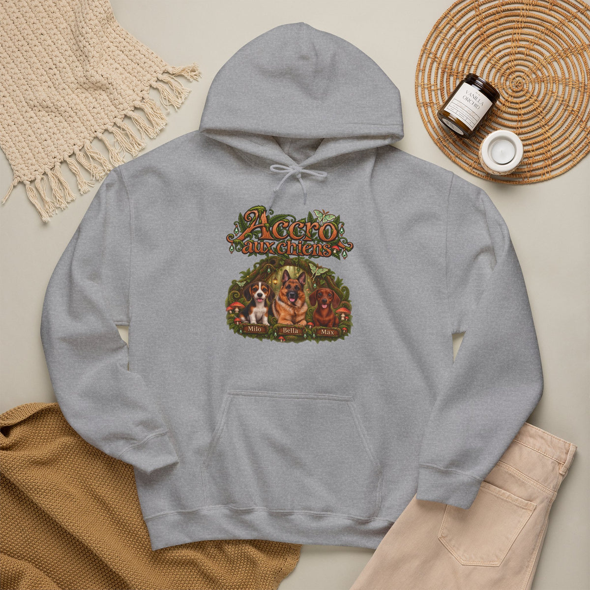 Sweat à capuche chien personnalisé – Forêt féerique – photo 5