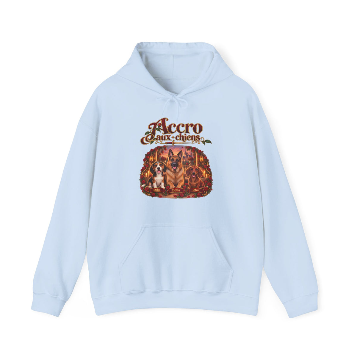Sweat à capuche chien personnalisé – Chiens et roses – photo 19