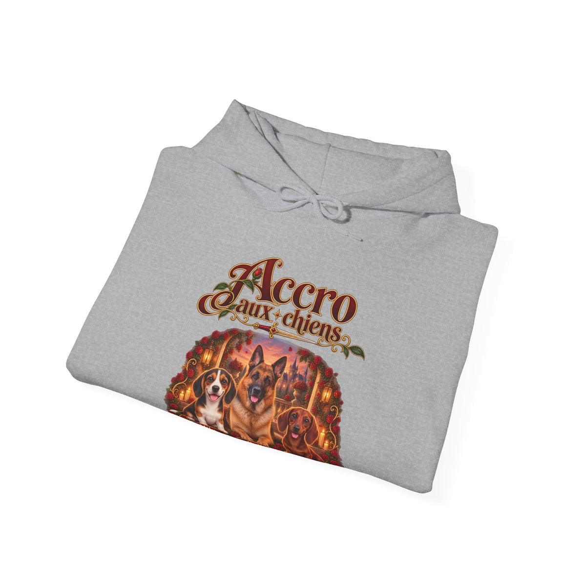 Sweat à capuche chien personnalisé – Chiens et roses – photo 6