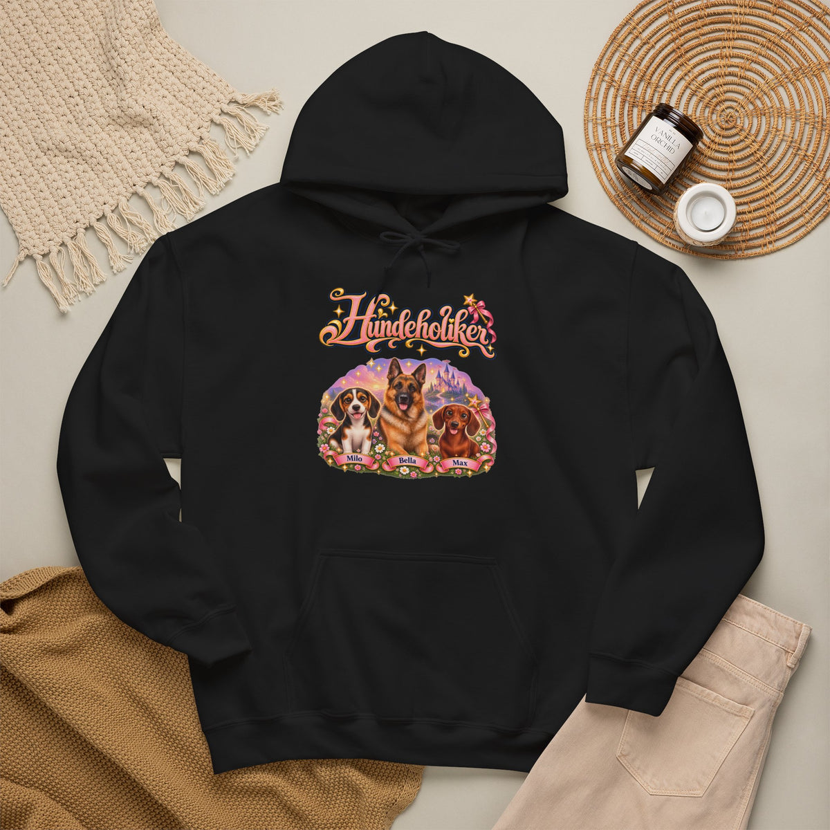 Personalisierter Hoodie mit Hund – Hundeholiker Märchenschloss – Foto 11