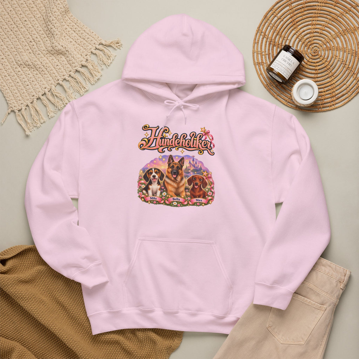 Personalisierter Hoodie mit Hund – Hundeholiker Märchenschloss – Foto 17