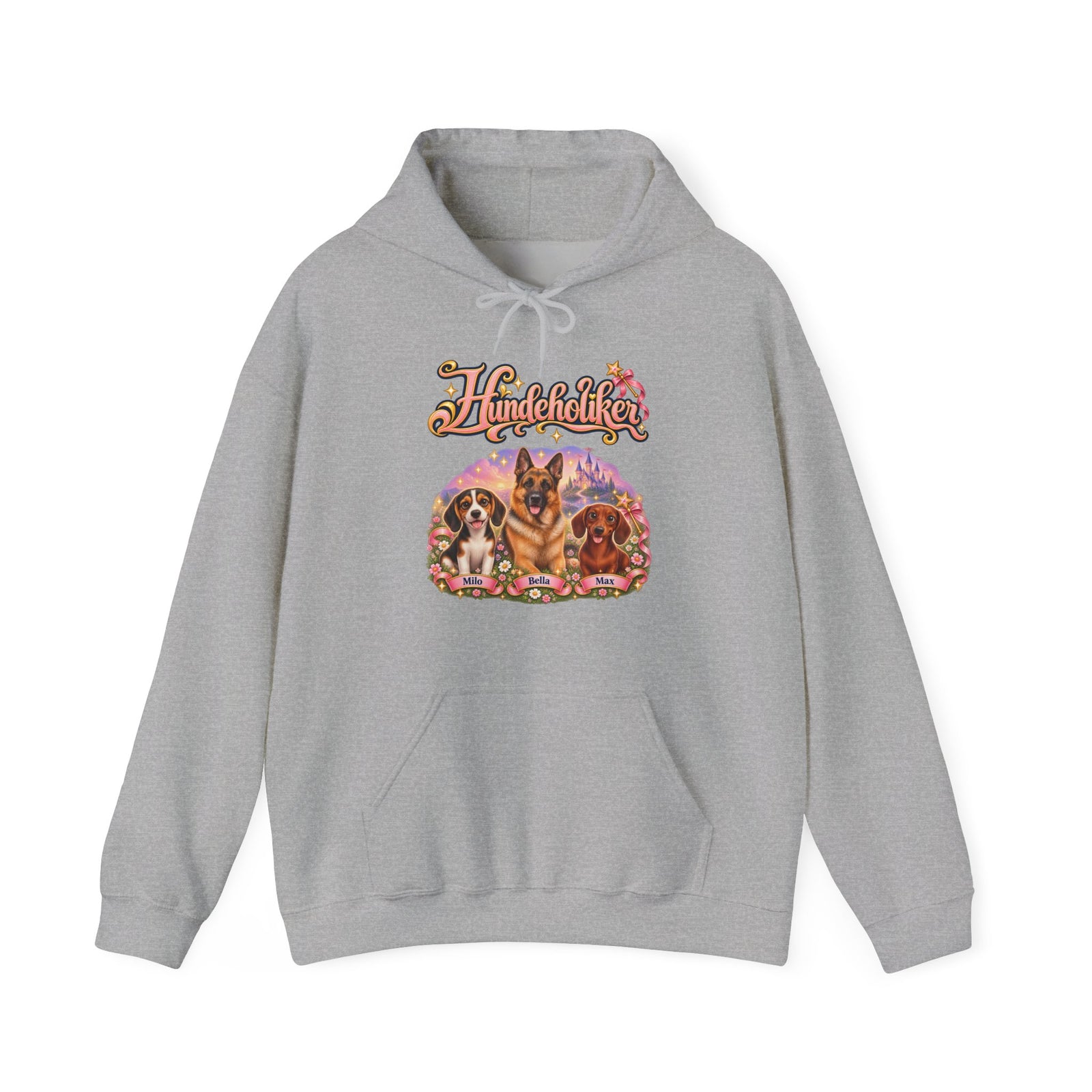 Personalisierter Hoodie mit Hund – Hundeholiker Märchenschloss – Foto 4