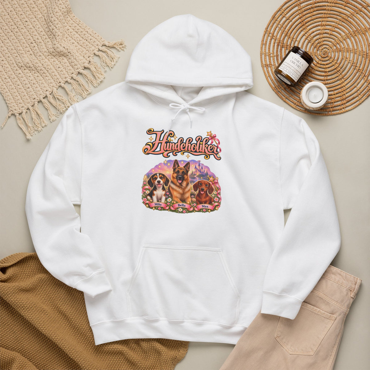 Personalisierter Hoodie mit Hund – Hundeholiker Märchenschloss – Foto 8