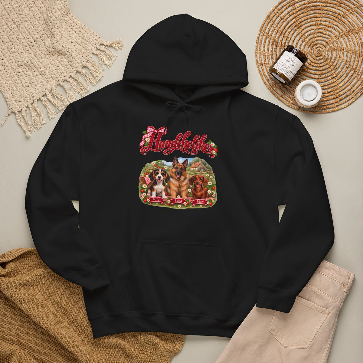 Personalisierter Hund Hoodie – Hundeholiker Erdbeer-Picknick – Foto 11