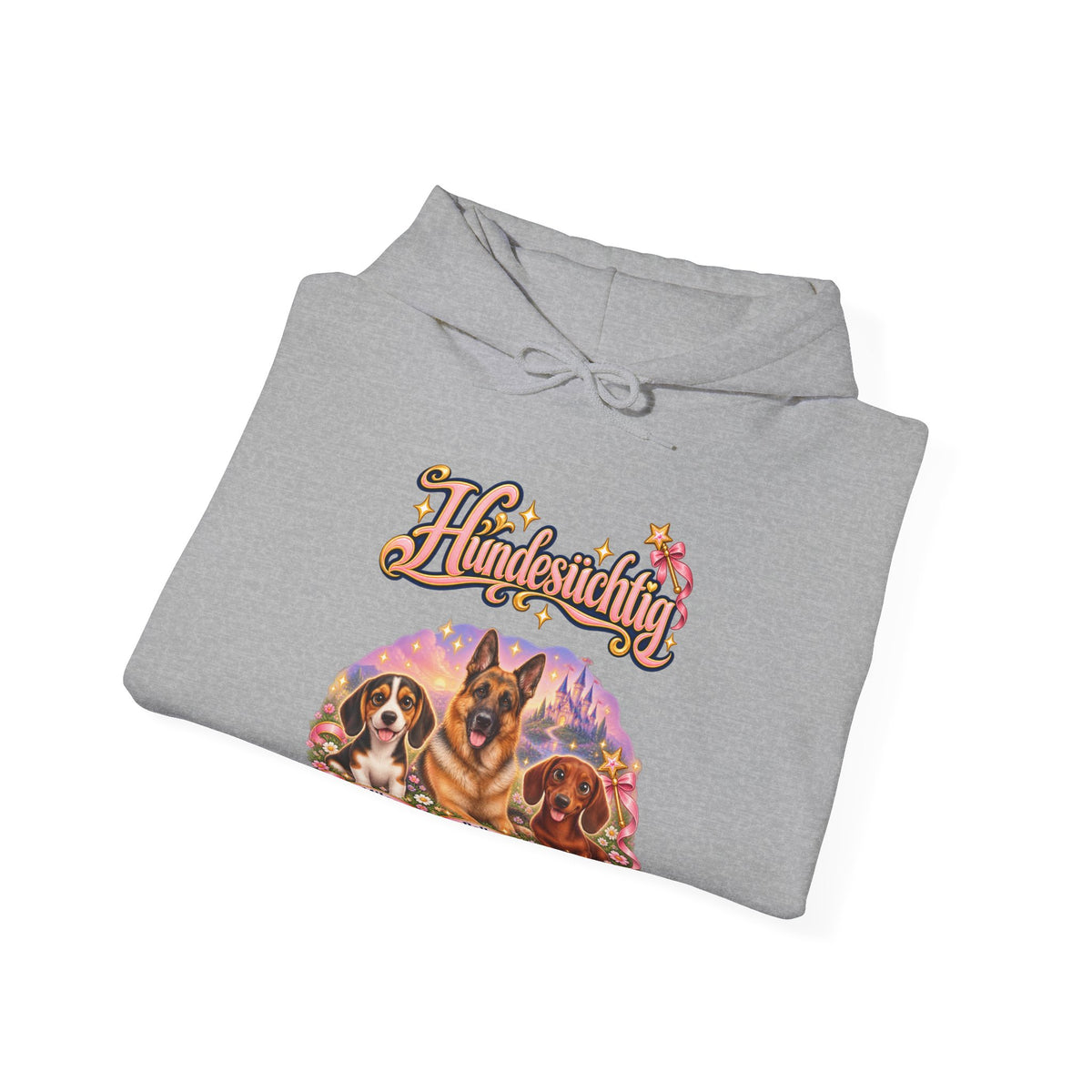 Personalisierter Hoodie mit Hund – Hundesüchtig Märchenschloss – Foto 6