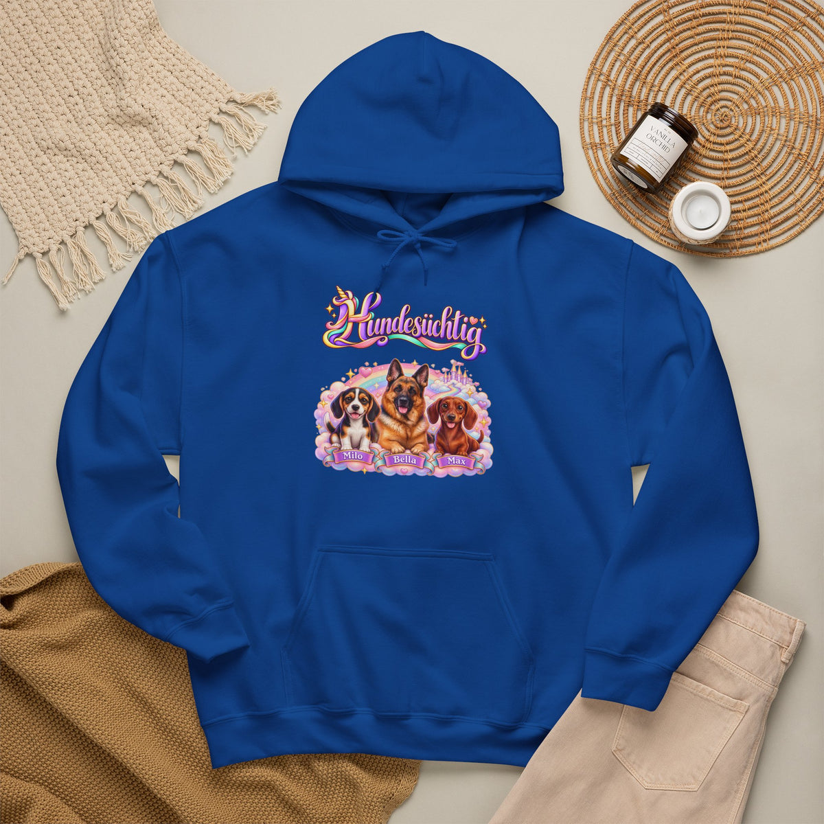 Personalisierter Hunde-Hoodie – Hundesüchtig Einhorn – Foto 14
