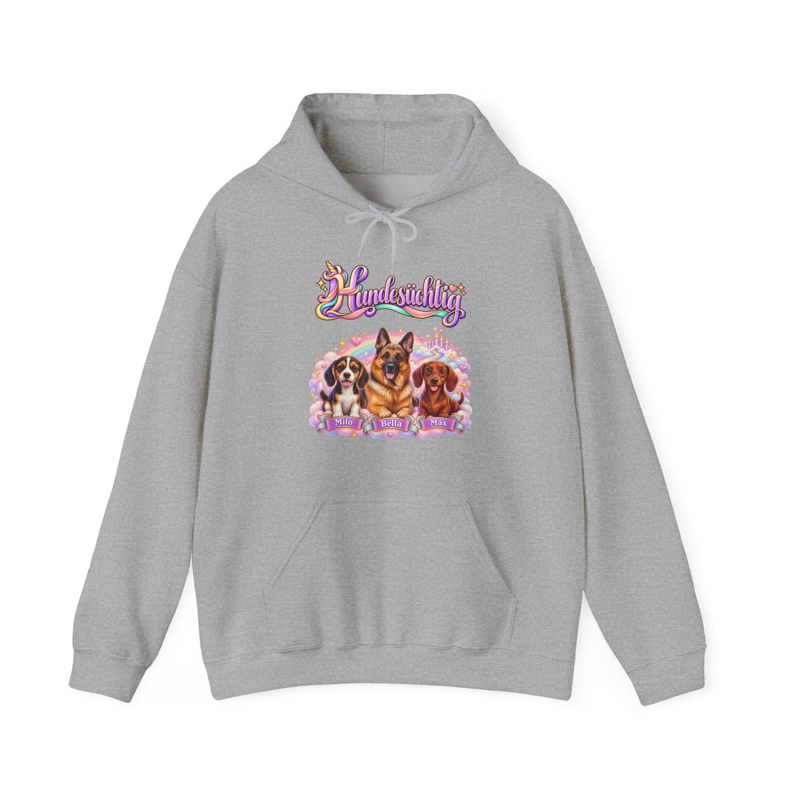 Personalisierter Hunde-Hoodie – Hundesüchtig Einhorn – Foto 4