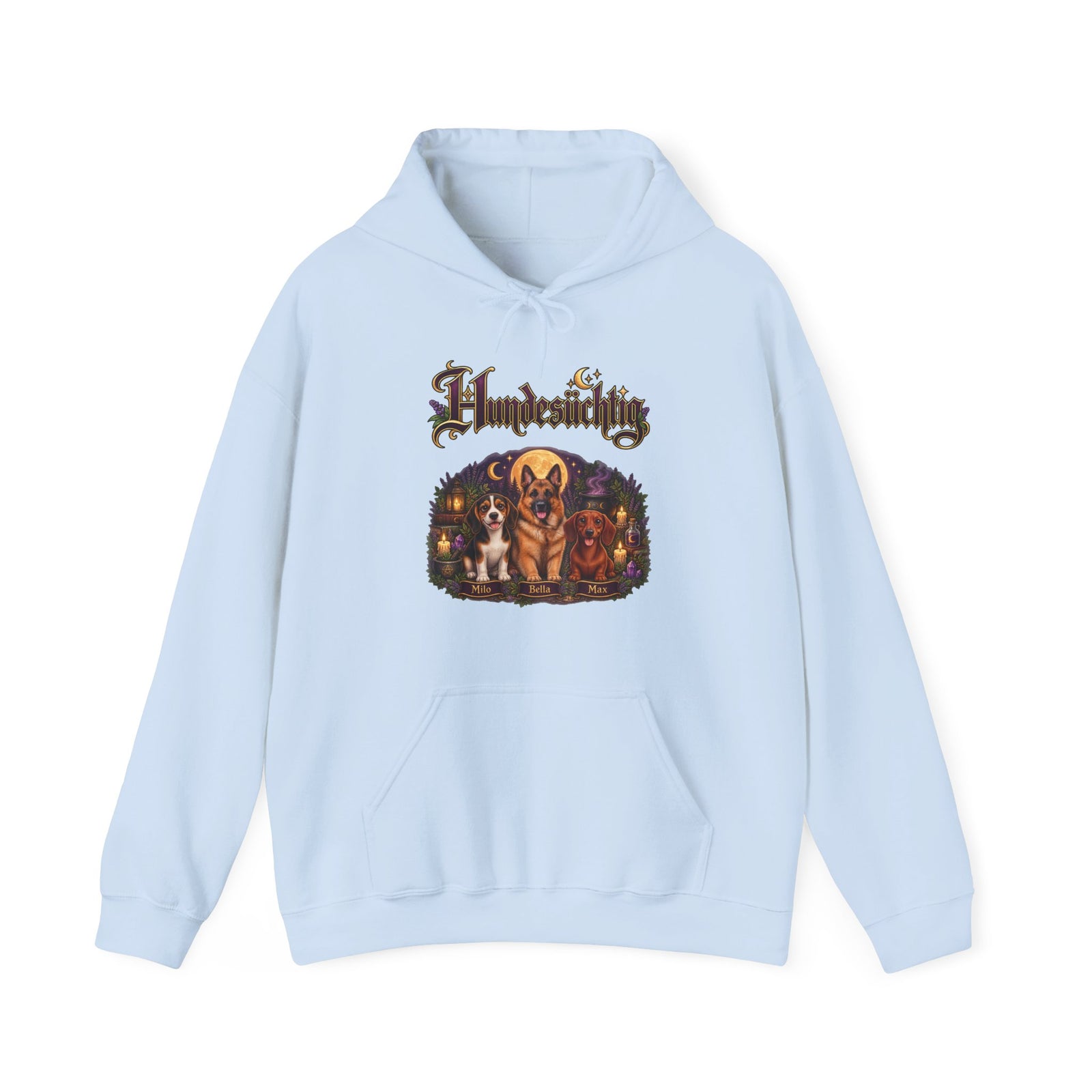 Personalisierter Hund Hoodie – Hundesüchtig Hexen-Mondnacht – Foto 19