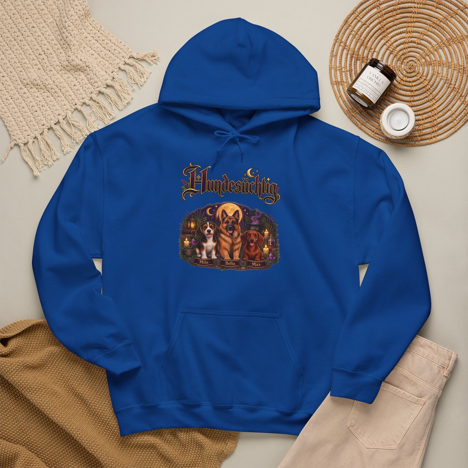 Personalisierter Hund Hoodie – Hundesüchtig Hexen-Mondnacht – Foto 14