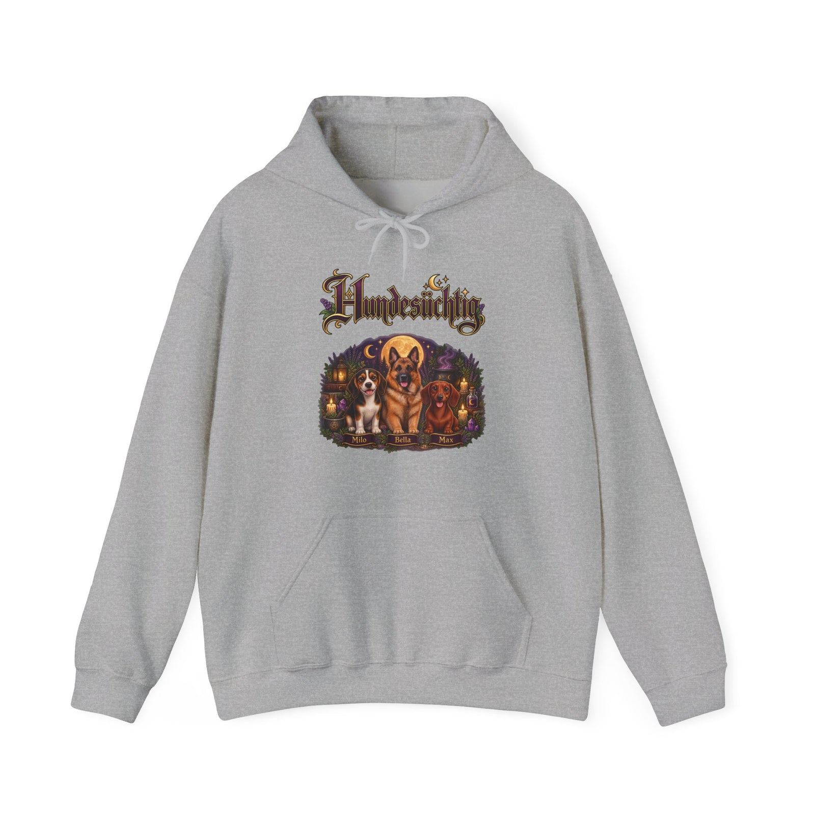 Personalisierter Hund Hoodie – Hundesüchtig Hexen-Mondnacht – Foto 4