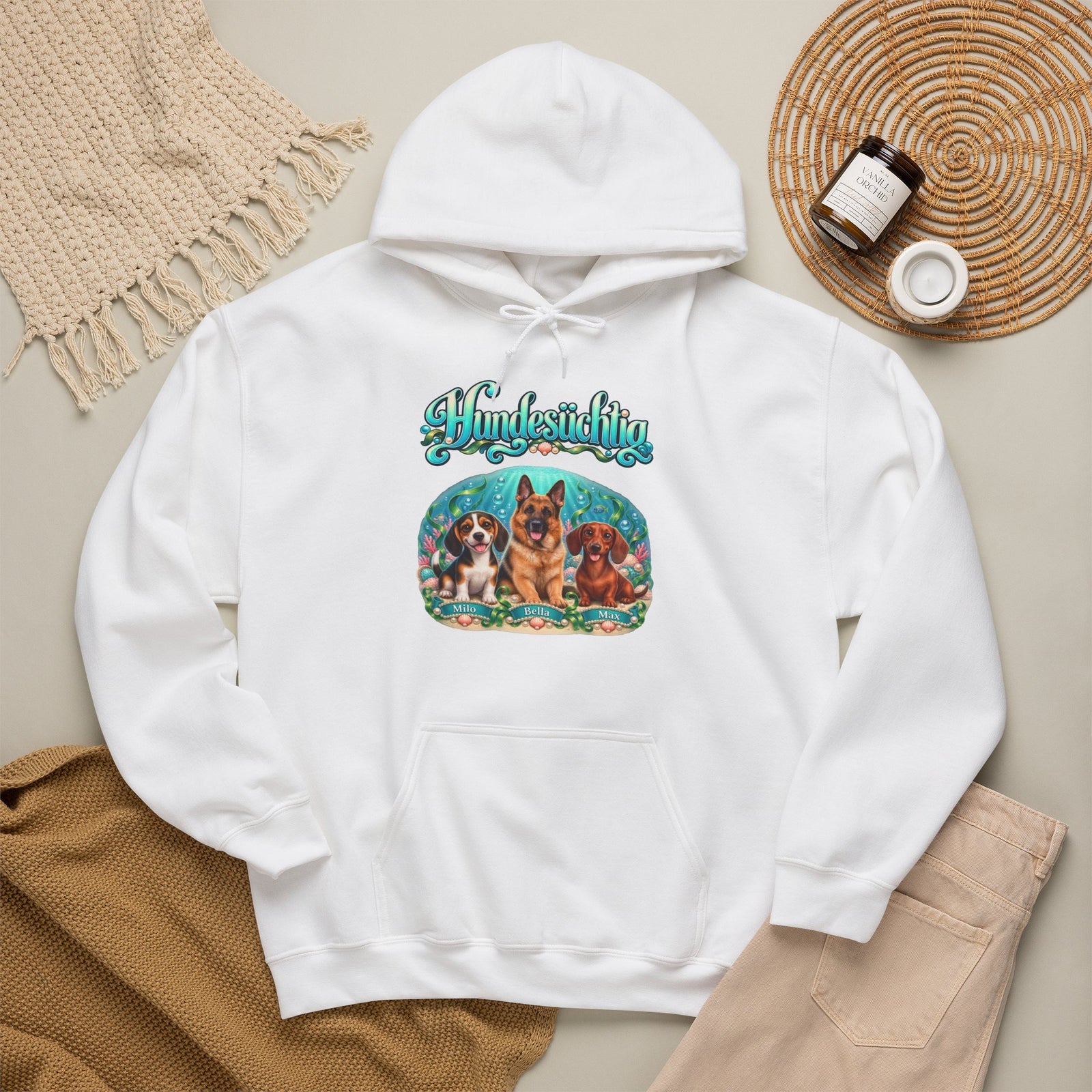 Personalisierter Hoodie mit Hund – Hundesüchtig Unterwasserwelt – Foto 8