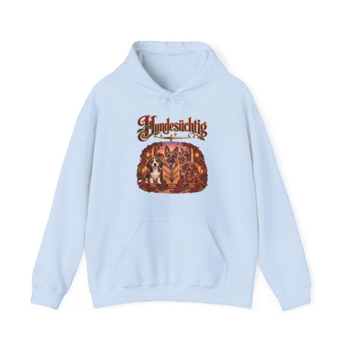 Personalisierter Hoodie mit Hund – Hundesüchtig Rosenmotiv – Foto 19