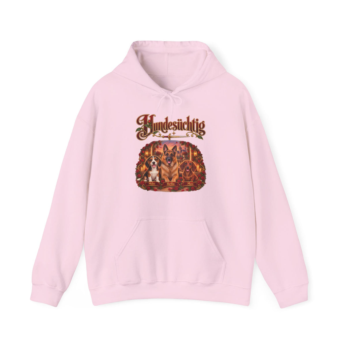 Personalisierter Hoodie mit Hund – Hundesüchtig Rosenmotiv – Foto 16