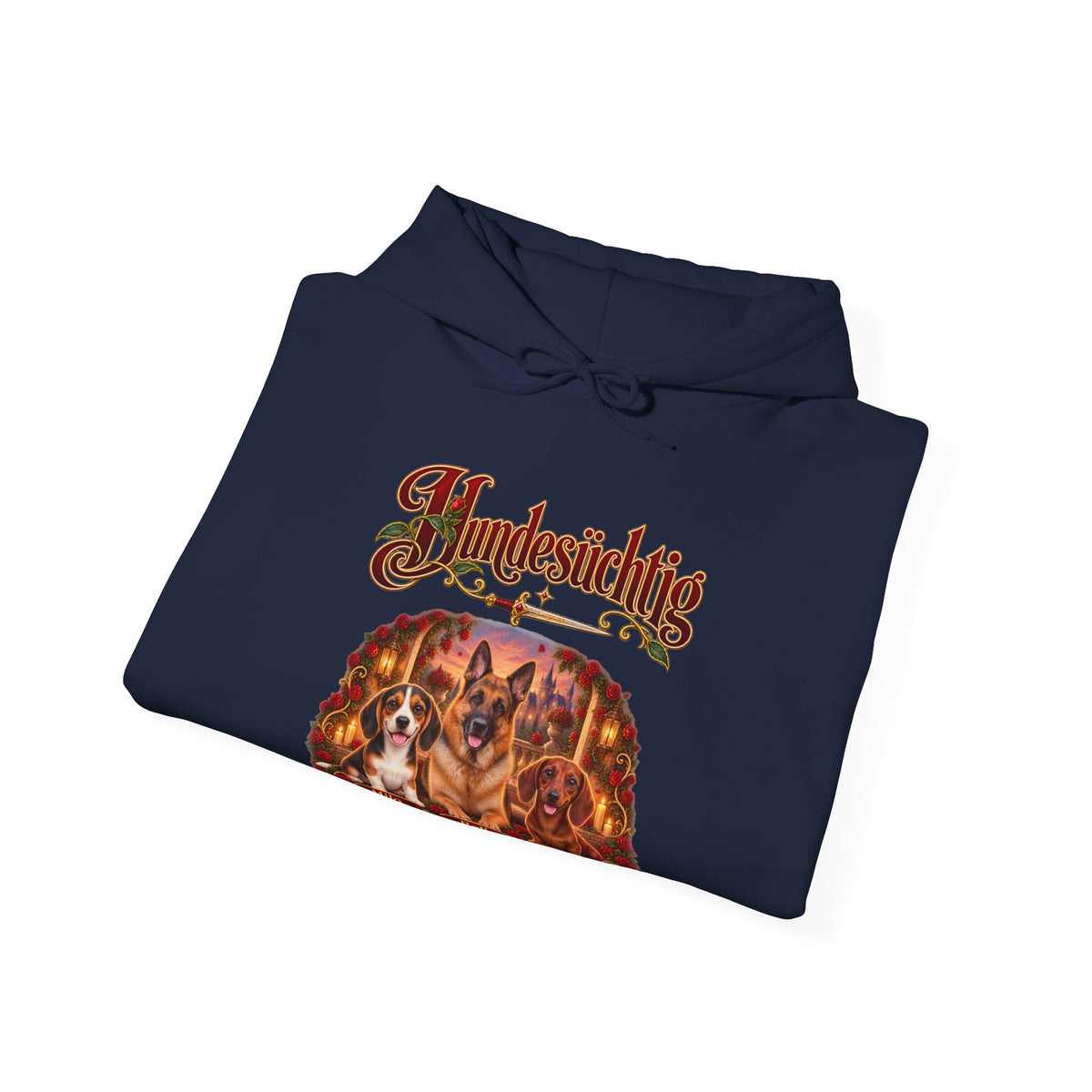 Personalisierter Hoodie mit Hund – Hundesüchtig Rosenmotiv – Foto 3