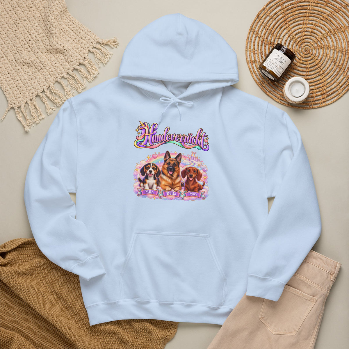 Personalisierter Hoodie mit Hunden – Hundeverrückt Einhorn – Foto 20