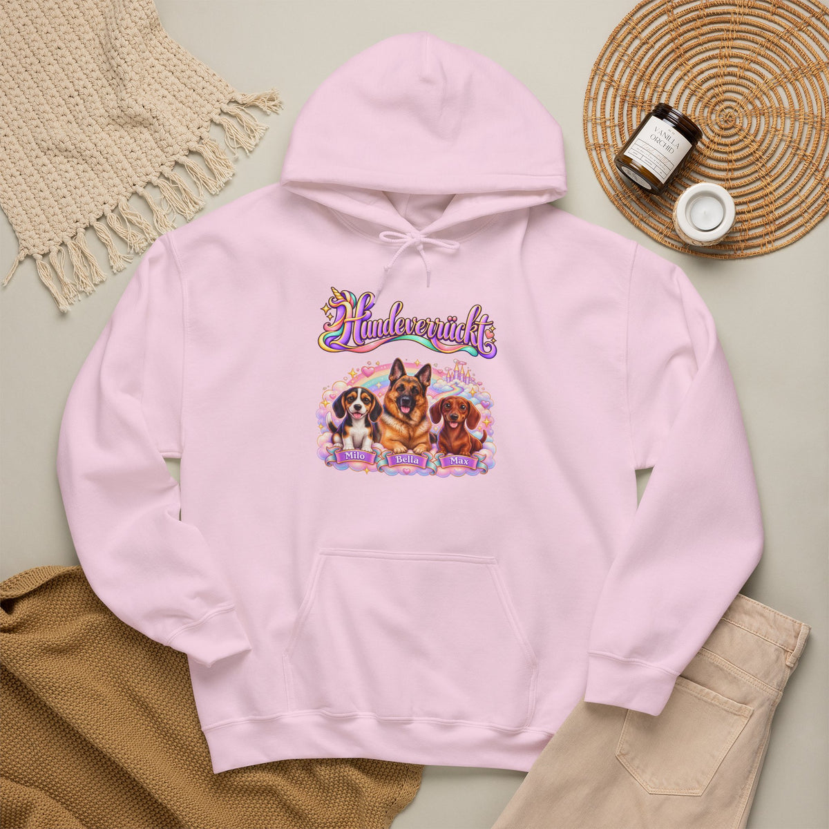 Personalisierter Hoodie mit Hunden – Hundeverrückt Einhorn – Foto 17