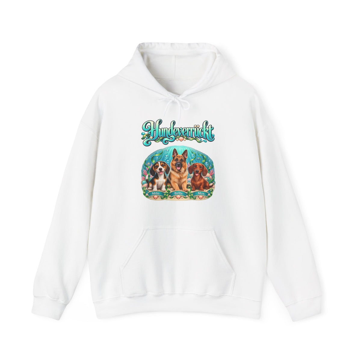 Personalisierter Hund Hoodie – Hundeverrückt Unterwasserwelt – Foto 7