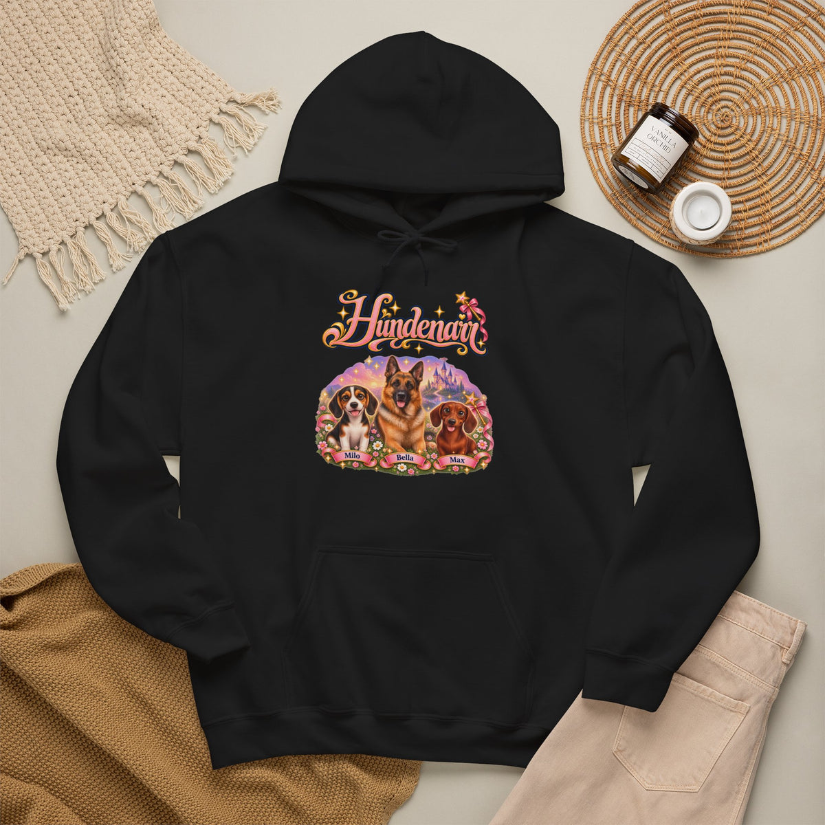 Personalisierter Hund Hoodie – Hundenarr Märchenschloss – Foto 11