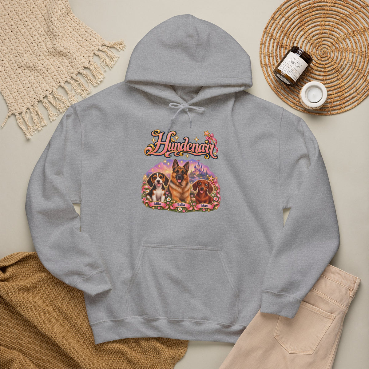 Personalisierter Hund Hoodie – Hundenarr Märchenschloss – Foto 5