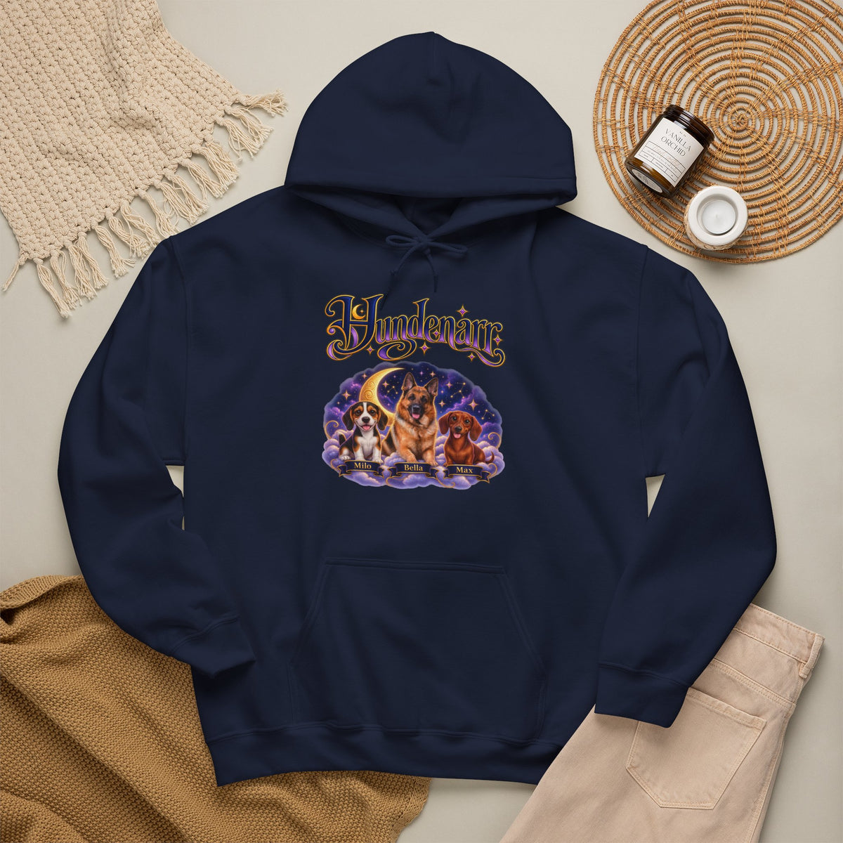 Personalisierter Hund Hoodie – Hundenarr Sternenhimmel – Foto 2