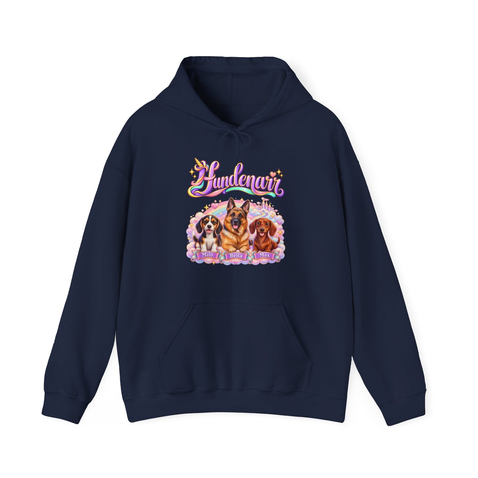 Personalisierter Hund Hoodie – Einhorn Hundenarr