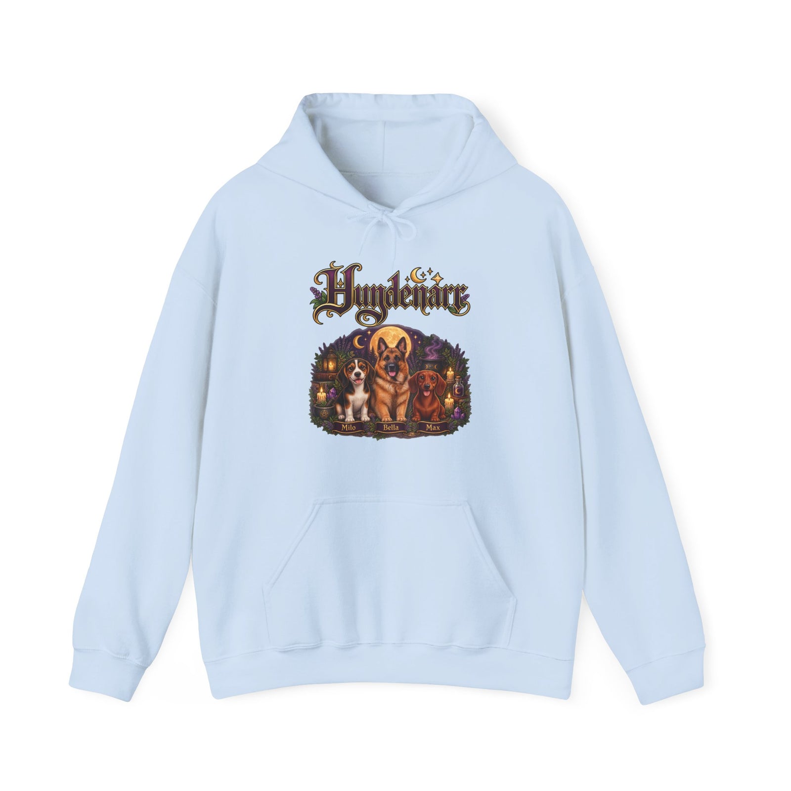 Personalisierter Hoodie mit Hunden – Hundenarr Hexen-Mondnacht – Foto 19
