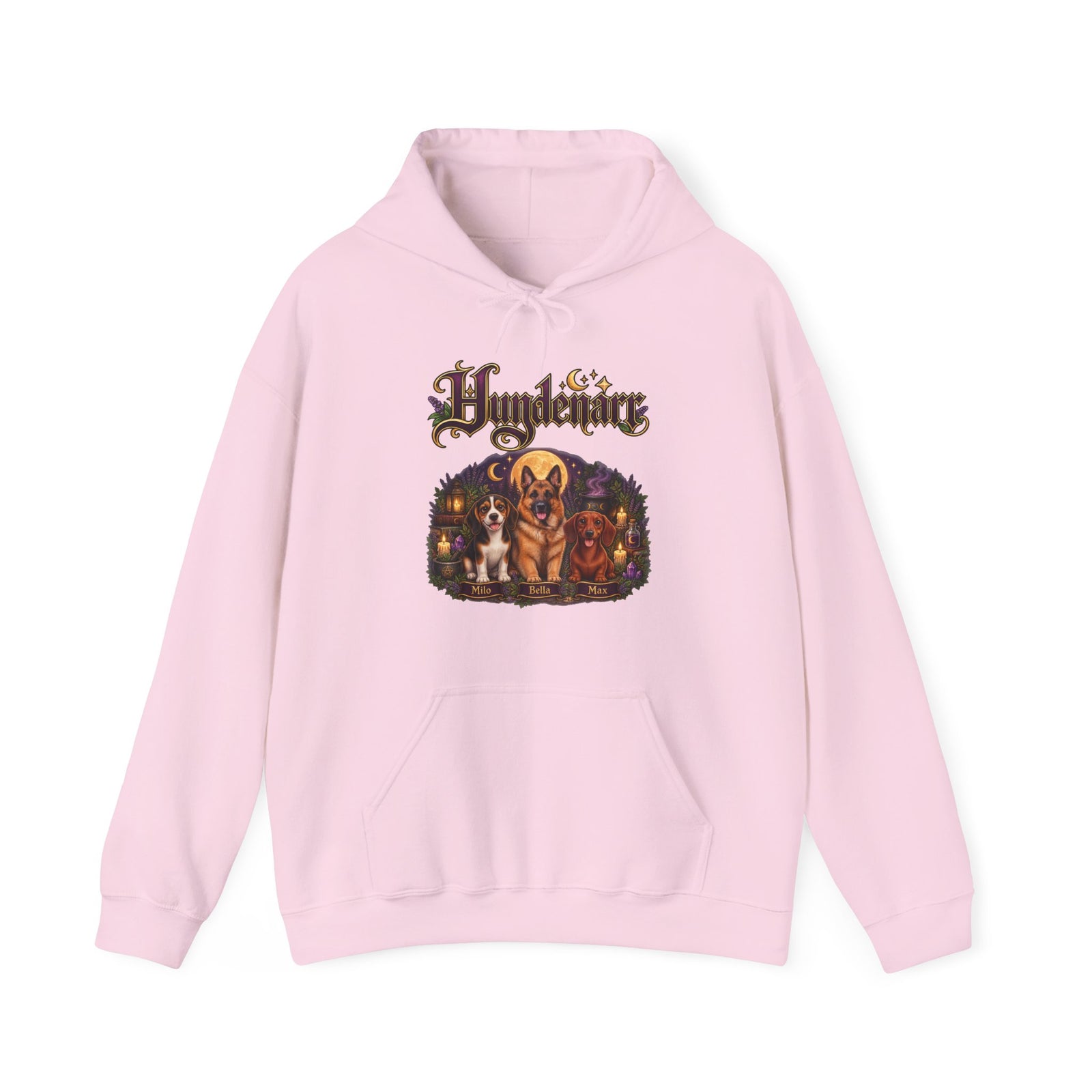 Personalisierter Hoodie mit Hunden – Hundenarr Hexen-Mondnacht – Foto 16