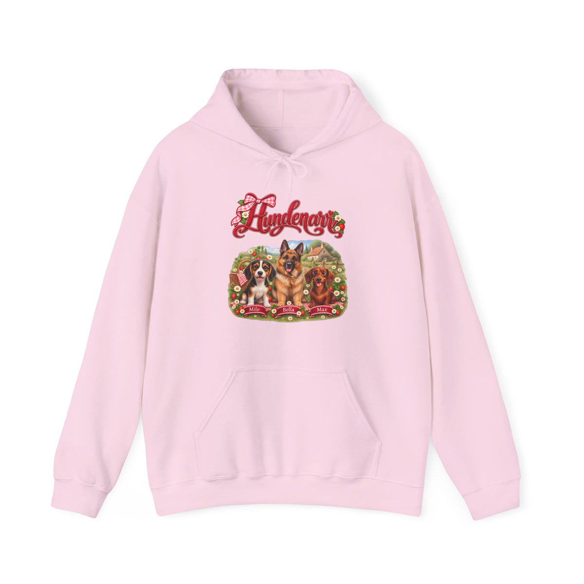 Personalisierter Hoodie mit Hunden – Hundenarr Erdbeer-Picknick – Foto 16