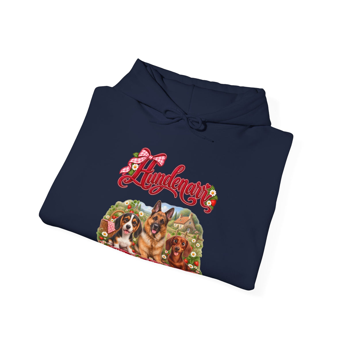 Personalisierter Hoodie mit Hunden – Hundenarr Erdbeer-Picknick – Foto 3