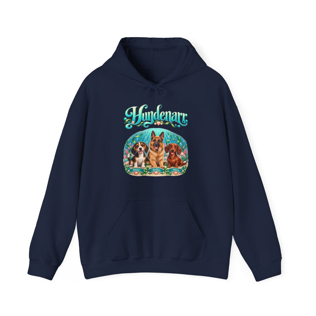 Personalisierter Hund Hoodie – Hundenarr Unterwasserwelt