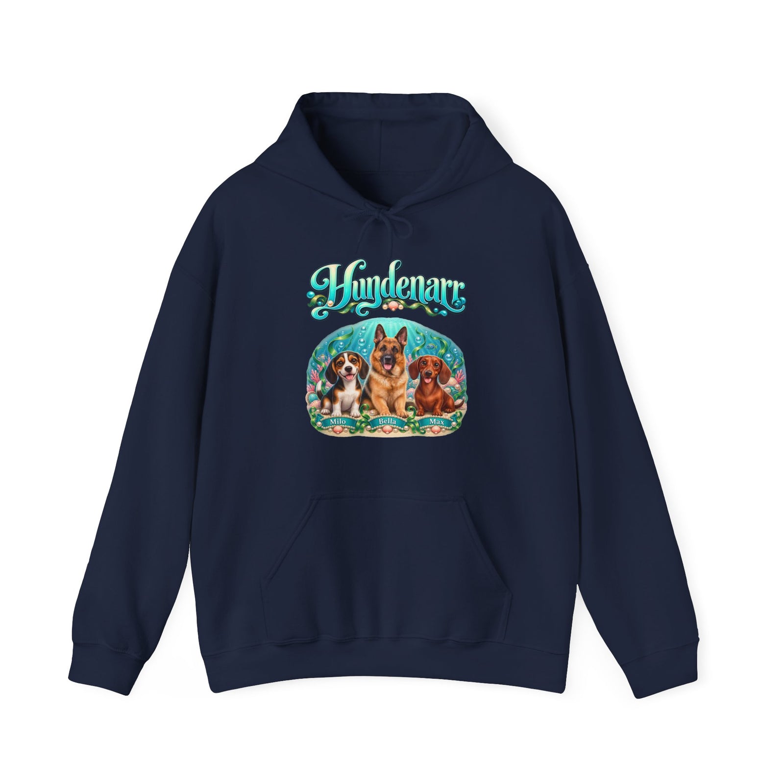 Personalisierter Hund Hoodie – Hundenarr Unterwasserwelt