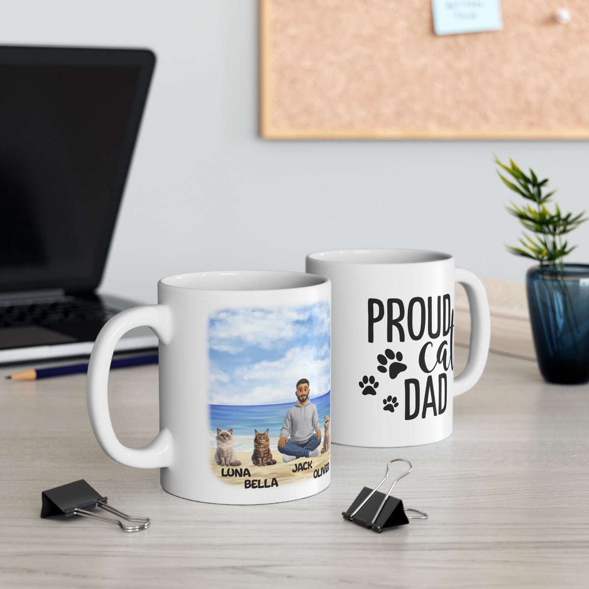 Tasse Papa Chat - Tasse Papa Chat Personnalisée  – photo 3