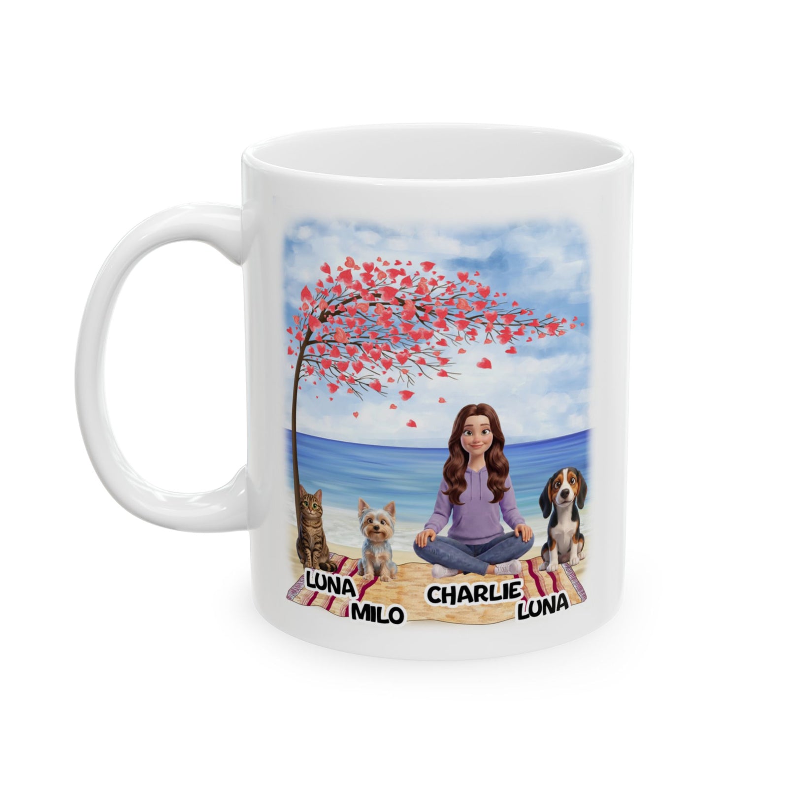 Tasse personnalisée pour maman chien/chat - Jusqu'à 4 animaux 