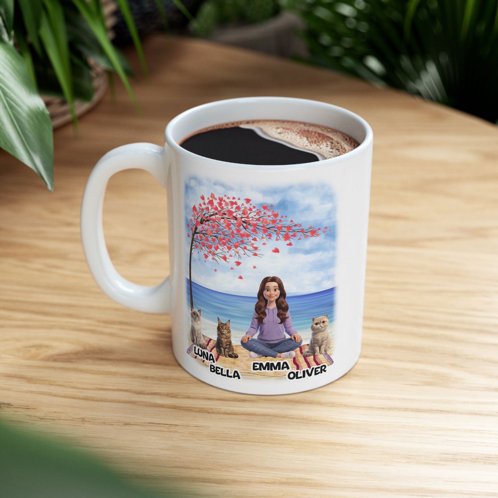 Tasse « Maman Chat » - Tasse personnalisée « Maman Chat » - Jusqu'à 6 chats  – photo 4